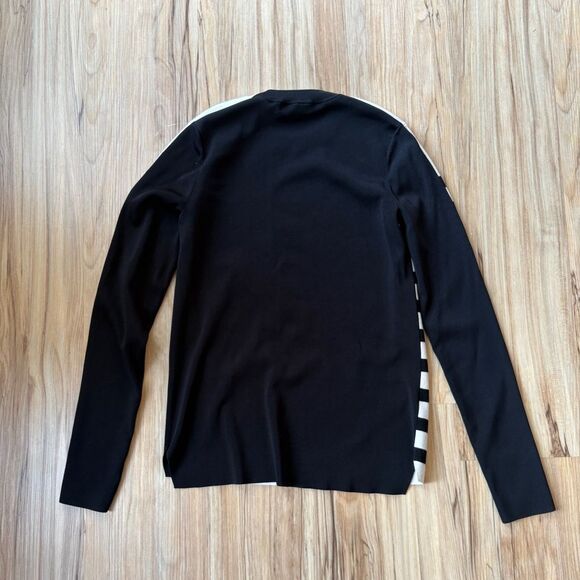 Rag and Bone Sweater Cecilee Merino Wool Striped Black White Size Small Top - Picture 4 of 10